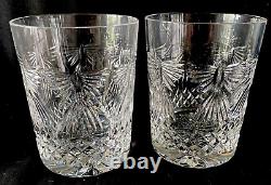 Two Waterford Millennium Series Double Old Fashioned Glasses Fifth Toast Peace