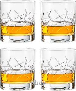 Unknown1 Glass Double Old Fashioned Tumbler Set Of 4 Small Lines Design Made in