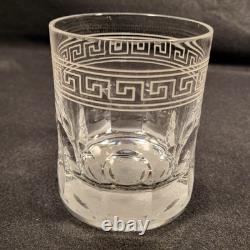VERSACE Rosenthal Medusa Greek Key WHISKEY Double Old Fashioned Crystal Glass
