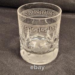 VERSACE Rosenthal Medusa Greek Key WHISKEY Double Old Fashioned Crystal Glass