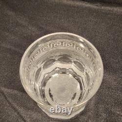 VERSACE Rosenthal Medusa Greek Key WHISKEY Double Old Fashioned Crystal Glass