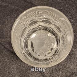 VERSACE Rosenthal Medusa Greek Key WHISKEY Double Old Fashioned Crystal Glass
