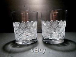 VINTAGE Lalique Crystal NAPSBURY (1976-) Set of 2 Double Old Fashioned 3 7/8