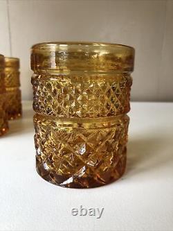 VINTAGE WEXFORD 12 OZ Amber DOUBLE OLD-FASHIONED/ON-THE-ROCKS TUMBLERS SET OF 6