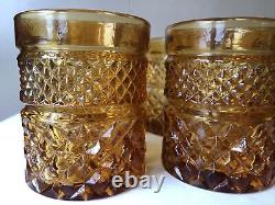 VINTAGE WEXFORD 12 OZ Amber DOUBLE OLD-FASHIONED/ON-THE-ROCKS TUMBLERS SET OF 6