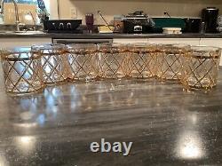 VTG Altuzarra Double Old Fashioned 18K Gold Raised Lattice Design Set of 7