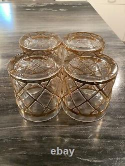 VTG Altuzarra Double Old Fashioned 18K Gold Raised Lattice Design Set of 7