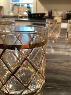 VTG Altuzarra Double Old Fashioned 18K Gold Raised Lattice Design Set of 7