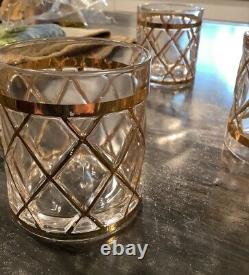 VTG Altuzarra Double Old Fashioned 18K Gold Raised Lattice Design Set of 7