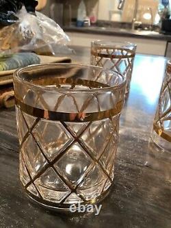 VTG Altuzarra Double Old Fashioned 18K Gold Raised Lattice Design Set of 7