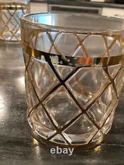 VTG Altuzarra Double Old Fashioned 18K Gold Raised Lattice Design Set of 7