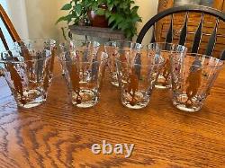 VTG Culver Mardi Gras Double Old Fashioned Glasses Jewel Jester (set of 8)