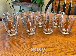 VTG Culver Mardi Gras Double Old Fashioned Glasses Jewel Jester (set of 8)