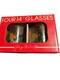 VTG Georges Briard 14oz 4 Set Double Old Fashion Glasses Falling Leaves Rare