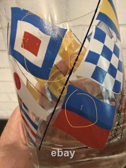 VTG Georges Briard Nautical Signal FlagsDouble Old Fashioned Glassesset(4)MCM