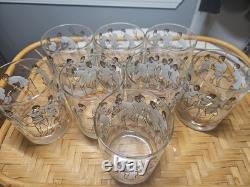 VTG MCM Cera The Forehand Tennis Double Old Fashioned Rocks Glasses Set of 8 EUC