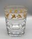 Val St Lambert Crystal Gold Mallards on Clear Double Old Fashioned Whiskey Glass
