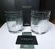 Versace Rosenthal Crystal DEDALO Double Old Fashioned Dof Glasses, Pair, NewithBox