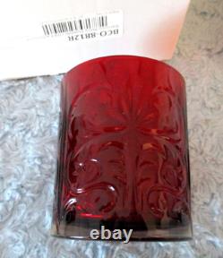Vietri Barocco 4 Ruby Double Old Fashioned DOF Bar Glass Set Italy NWT