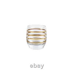 Vietri Raffaello Swirl Double Old Fashioned Glass Set of 4 NEW without Box