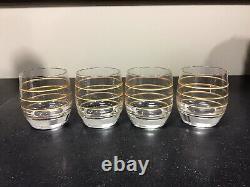 Vietri Raffaello Swirl Double Old Fashioned Glass Set of 4 NEW without Box