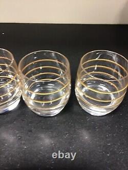 Vietri Raffaello Swirl Double Old Fashioned Glass Set of 4 NEW without Box