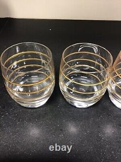 Vietri Raffaello Swirl Double Old Fashioned Glass Set of 4 NEW without Box