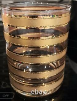 Vintage 4 Culver LTD 22K gold Glasses double Old Fashioned mint condition