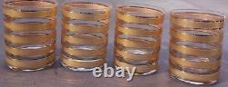 Vintage 4 Culver LTD 22K gold Glasses double Old Fashioned mint condition