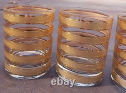 Vintage 4 Culver LTD 22K gold Glasses double Old Fashioned mint condition