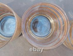 Vintage 4 Culver LTD 22K gold Glasses double Old Fashioned mint condition