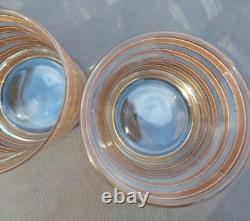 Vintage 4 Culver LTD 22K gold Glasses double Old Fashioned mint condition