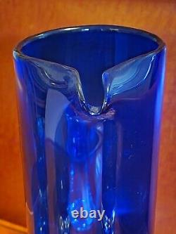 Vintage BLOCK Stockholm Cobalt Blue Double Old Fashioned Rock Glasses & Pitcher