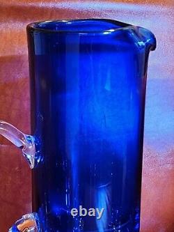 Vintage BLOCK Stockholm Cobalt Blue Double Old Fashioned Rock Glasses & Pitcher