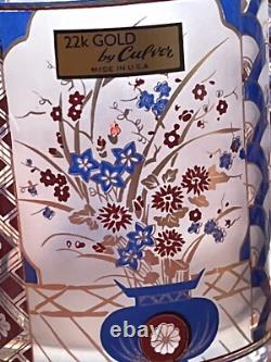 Vintage CULVER IMARI Double Old Fashioned Low Ball Glasses Set of 6 MCM Barware