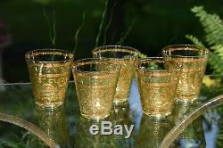 Vintage CULVER Whiskey Scotch Bourbon Double Old Fashioned glasses, Set of 5