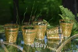 Vintage CULVER Whiskey Scotch Bourbon Double Old Fashioned glasses, Set of 5