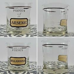 Vintage Cera Name Your Poison Glasses Old Fashioned Double Rocks Set of 6 MCM