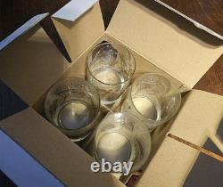 Vintage Culver Atlantis Glasses 4PC Raised 22k Gold Double Old Fashioned MCM