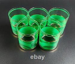 Vintage Culver CUV95 Double Old Fashioned Glasses 4 Tall- Set of 5