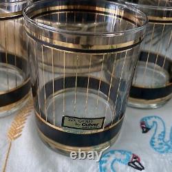 Vintage Culver Double Old Fashioned Cocktail Glasses 14oz Devon Black Ice Bucket