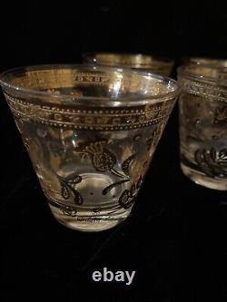 Vintage Culver Glassware Chantilly Pattern Set 8 double old fashioned