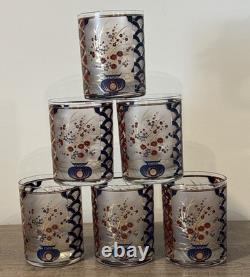 Vintage Culver Imari Double Old Fashioned/ Low Ball Glasses 22K Gold (6) MINT