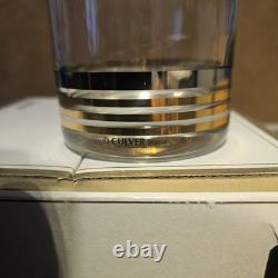 Vintage Culver Regency Glasses Set of 4 Raised 22k Gold Double Old Fashioned MCM