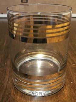 Vintage Culver Regency Glasses Set of 4 Raised 22k Gold Double Old Fashioned MCM