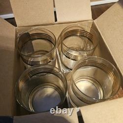 Vintage Culver Regency Glasses Set of 4 Raised 22k Gold Double Old Fashioned MCM