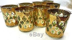 Vintage Culver Valencia Double Old Fashioned 8 Glasses Tumblers un-used Mint