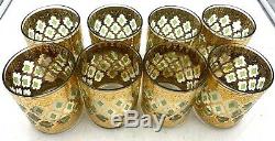 Vintage Culver Valencia Double Old Fashioned 8 Glasses Tumblers un-used Mint