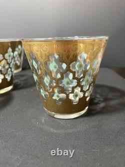 Vintage Culver Valencia Low Ball Glasses Double Old Fashioned Flared Set of 8