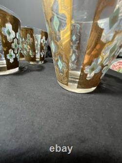 Vintage Culver Valencia Low Ball Glasses Double Old Fashioned Flared Set of 8